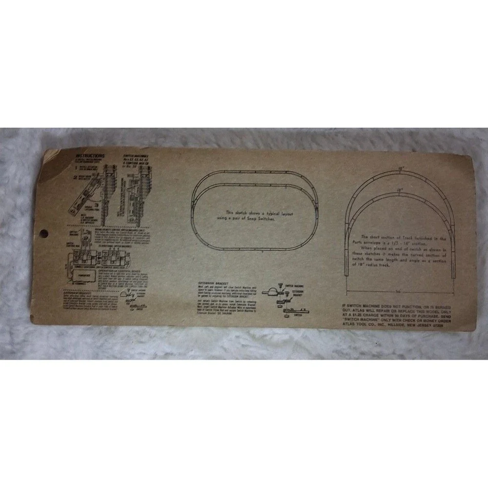 Atlas HO Scale Left Remote Switch #50 Train Track